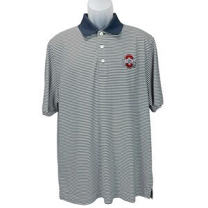 Cutter & Buck Men’s Large Ohio State Buckeyes Striped Golf Polo DryTec